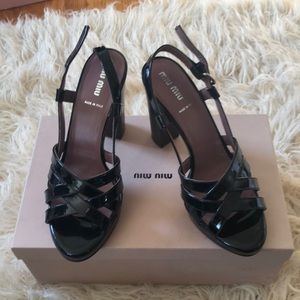 Vintage Miu Miu Patent Leather Strappy Heels